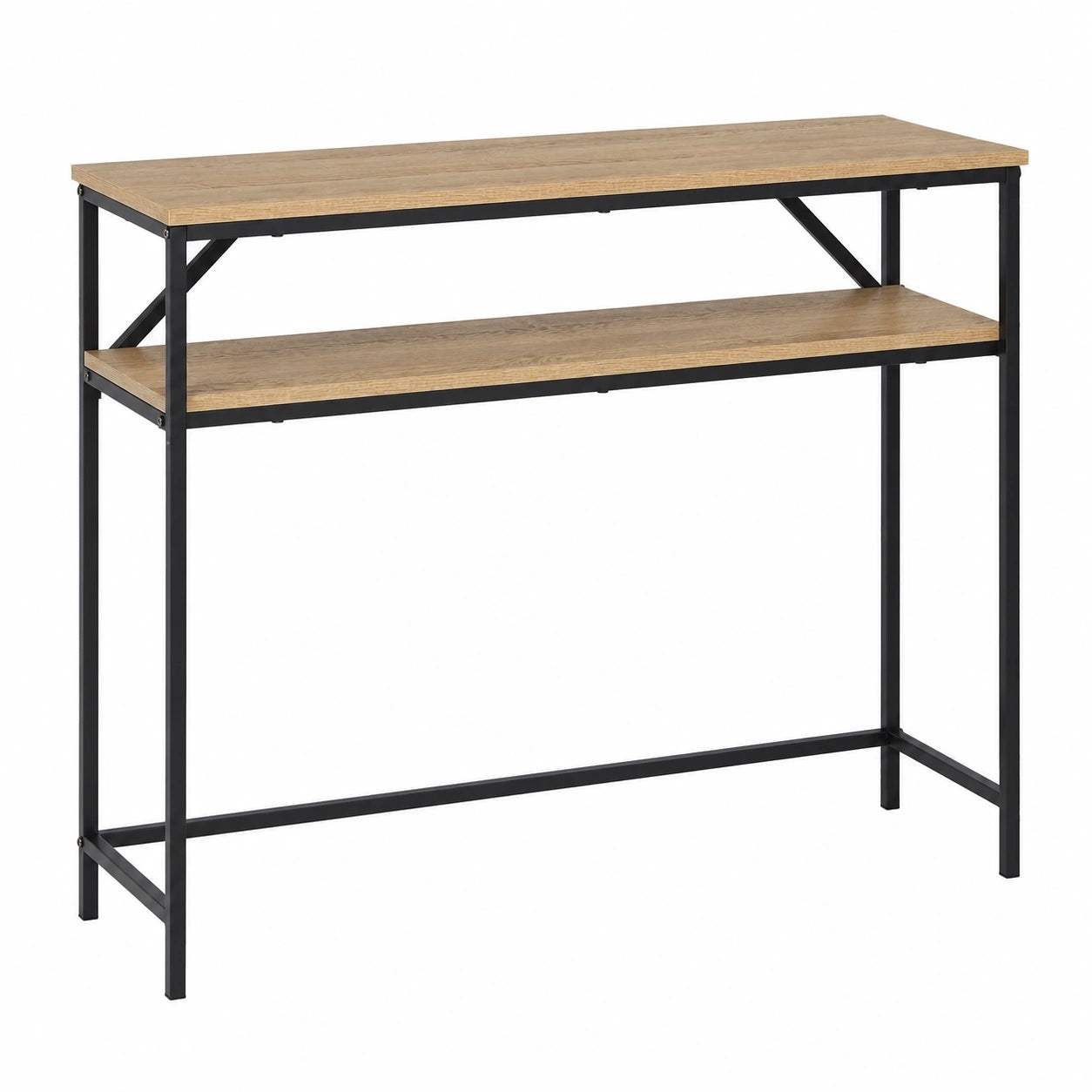 console-rectangulaire-avec-etagere-de-rangement-en-acier-finition-chene-30-x-100-x-80-cm-bzgwbk1097vi